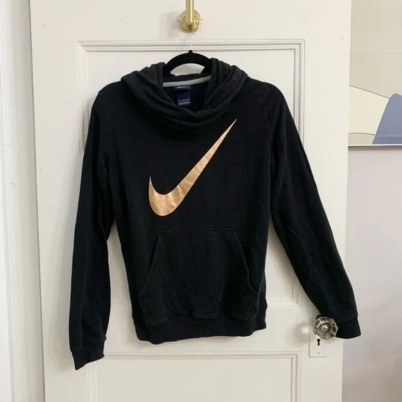 Black and gold nike sweater hot sale